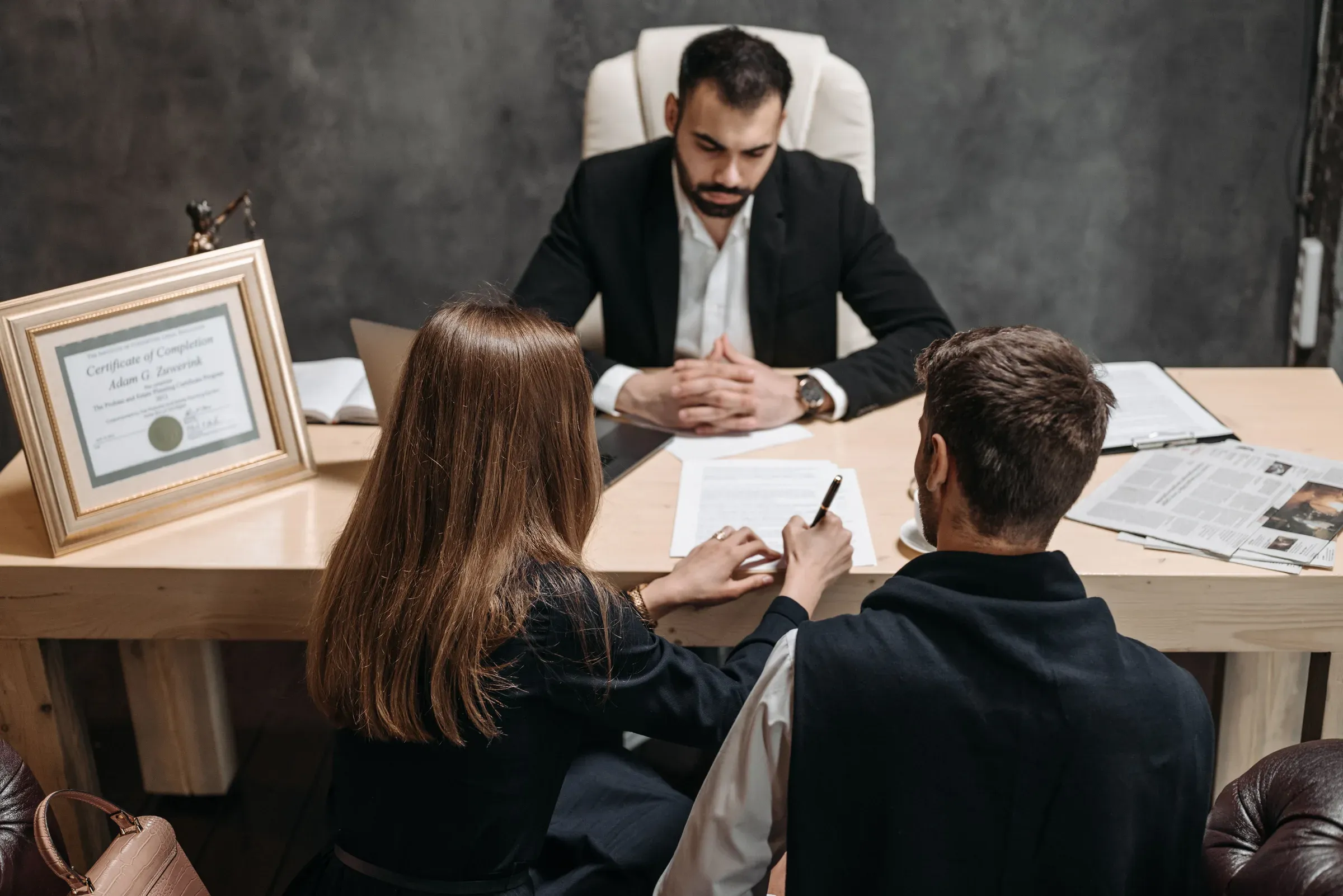 Client consultation in a quiet office