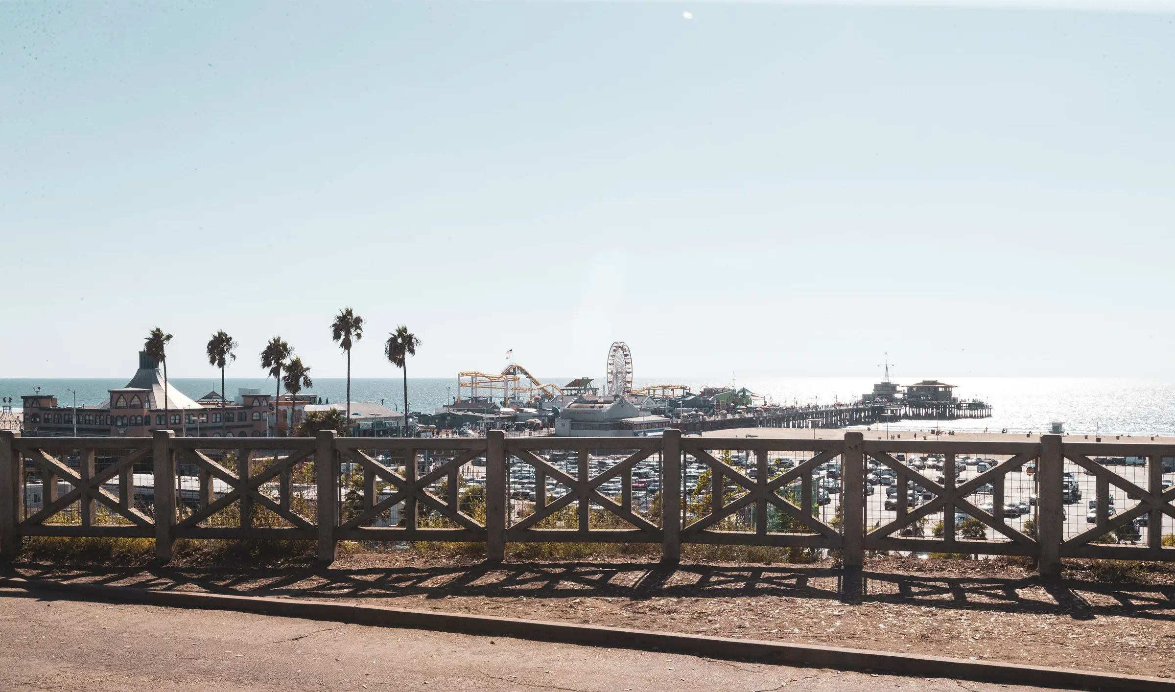 Santa Monica coastline and city buildings